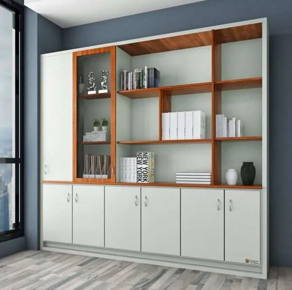 Modern wall-mounted storage unit crafted with detailed wood works.